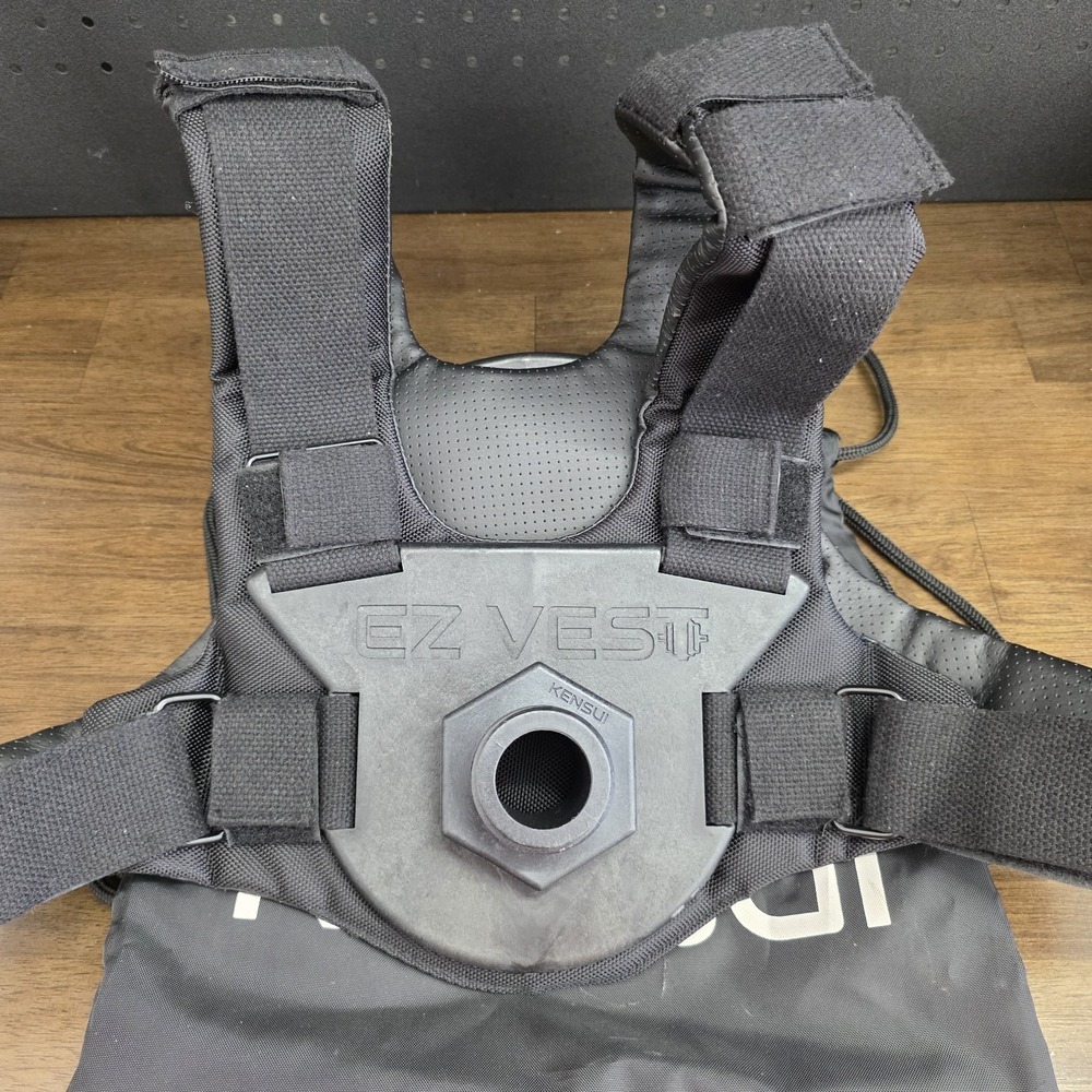 Kensui Ez-Vest Version 1 Weighted Vest Black Nylon One Size Plate Loaded View 2